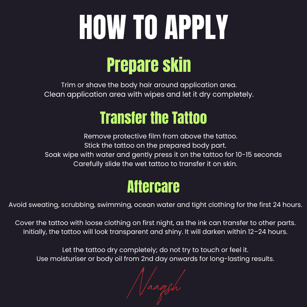 Black Line Long Temporary Tattoo 30 days