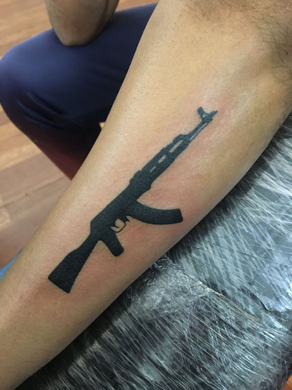 AK47 - (Temp TaTToo) 6x3 Inches