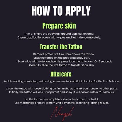 Black Line Long Temporary Tattoo 30 days