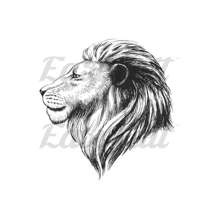 Majestic Lion - Temporary Tattoo